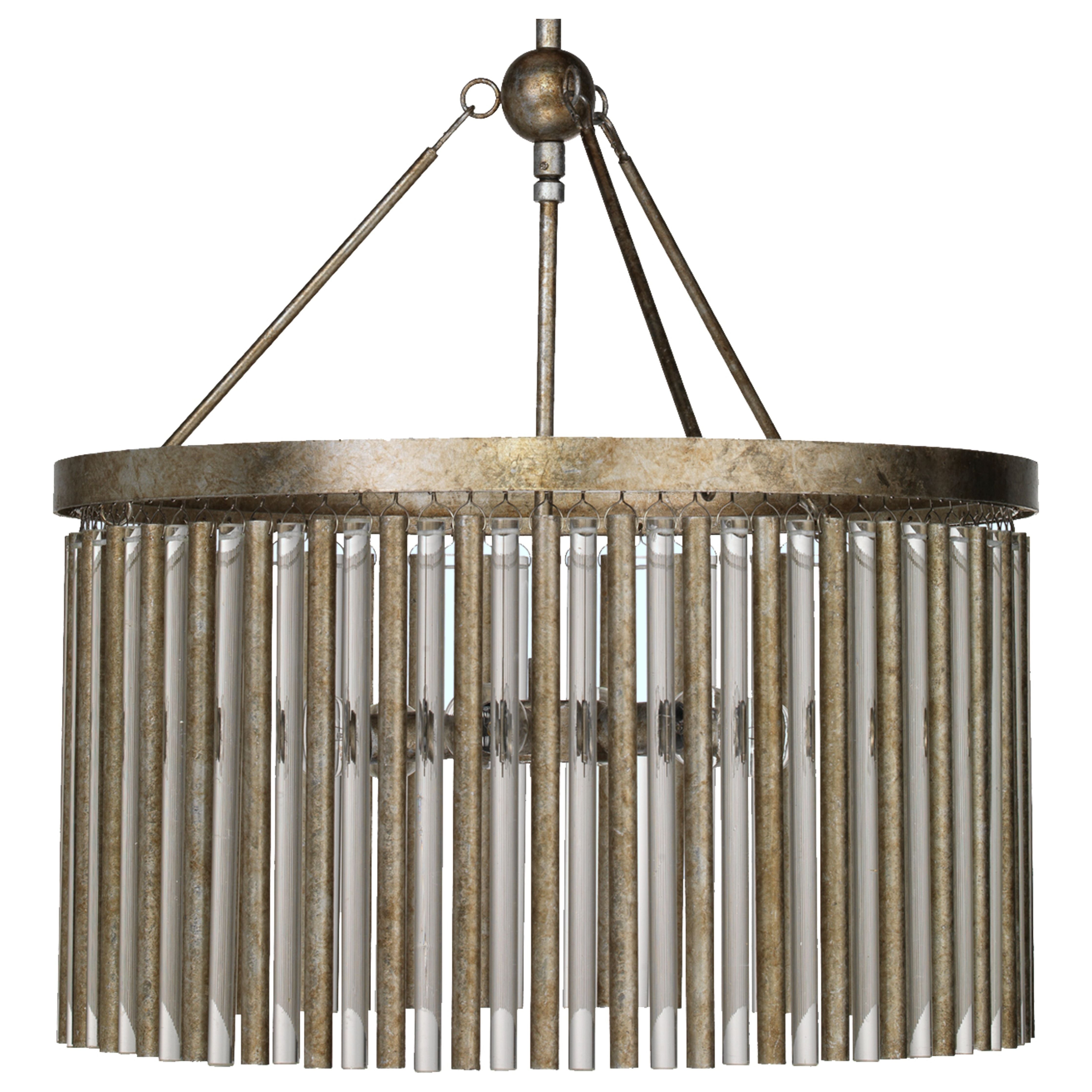 Jamie Young Glenn Small Square Metal Chandelier, Antique Brass