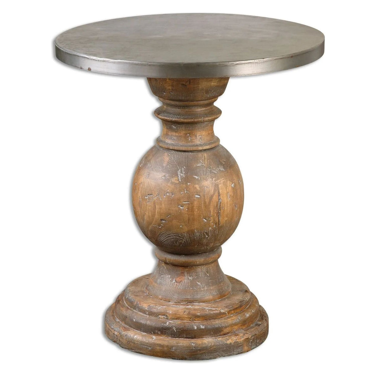 Uttermost - 24491 - Accent Table - Blythe - Aluminum/Weathered Fir Wood