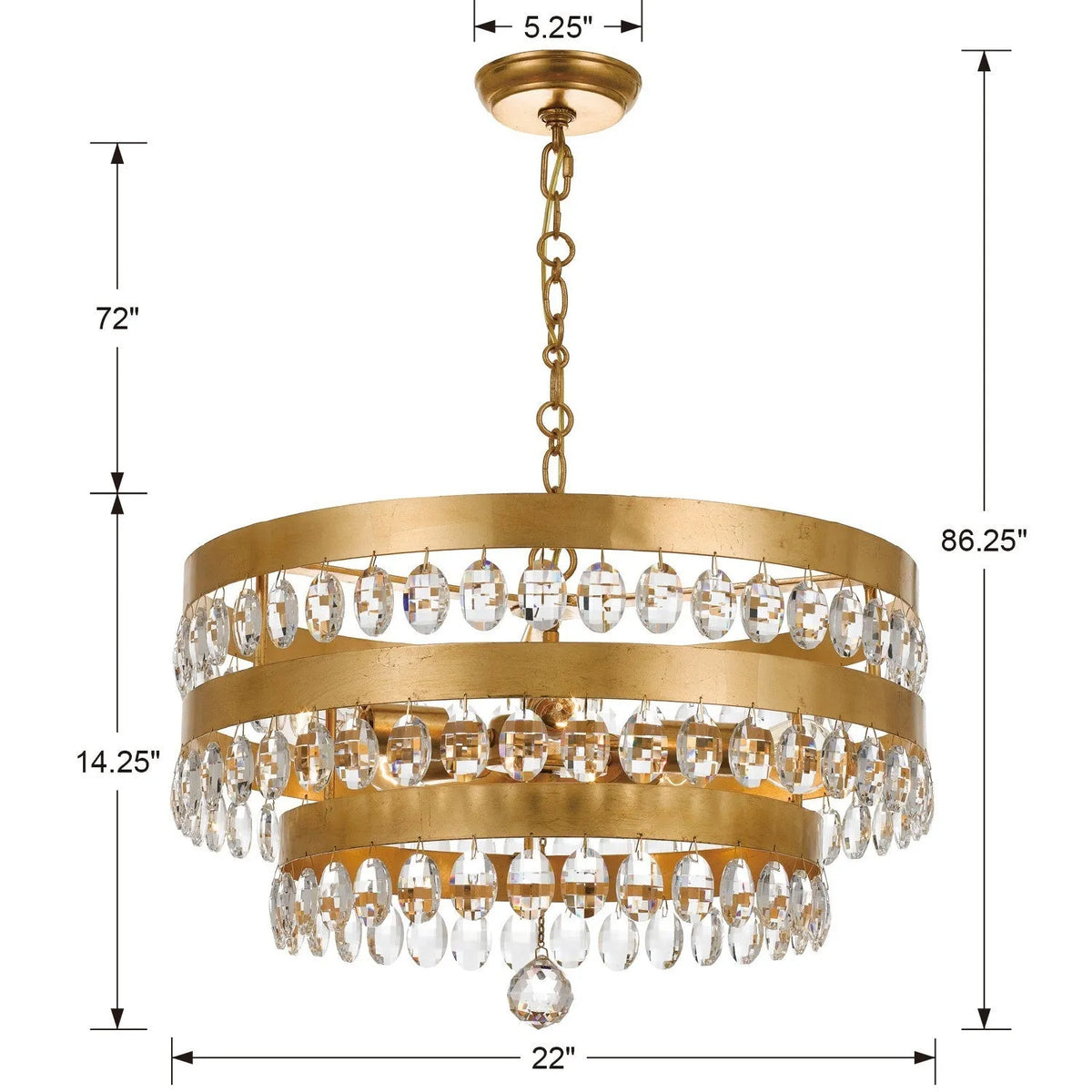 Perla Five Light Chandelier