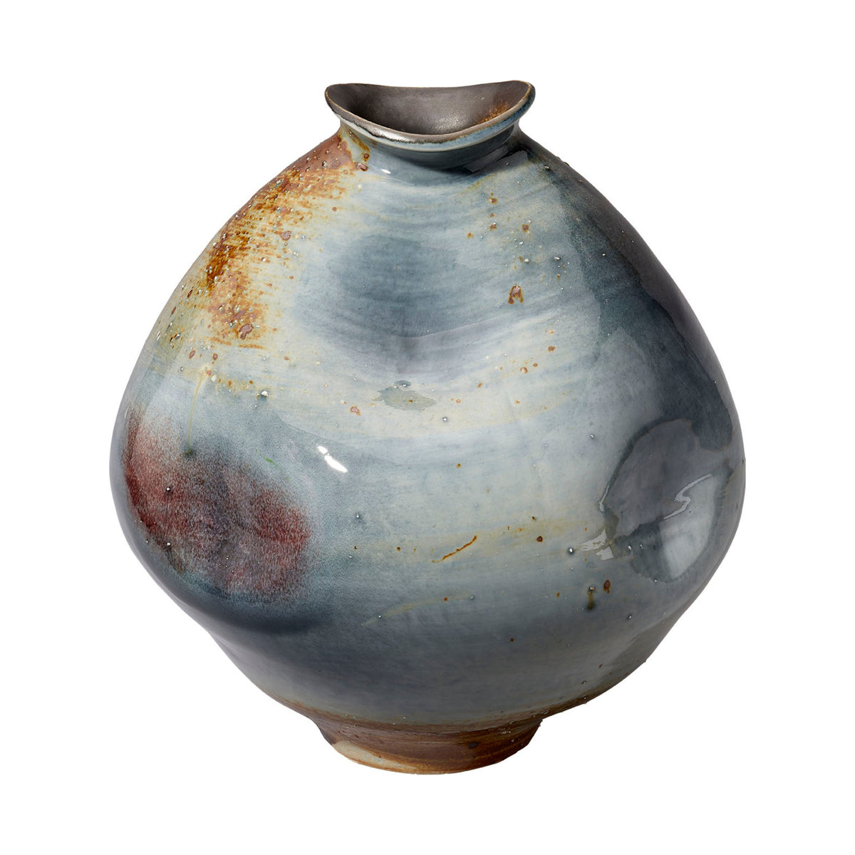 Jamie Young Company - 7MADR-VABL - Madrid Dimpled Vase - Madrid - Blue