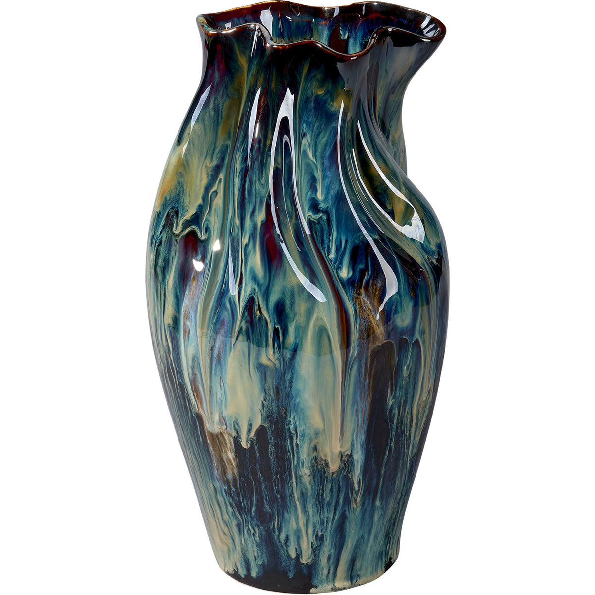 Jamie Young Company - 7WHIR-LGBL - Large Whirl Vase - Whirl - Blue