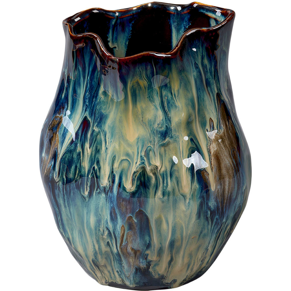 Jamie Young Company - 7WHIR-SMBL - Small Whirl Vase - Whirl - Blue