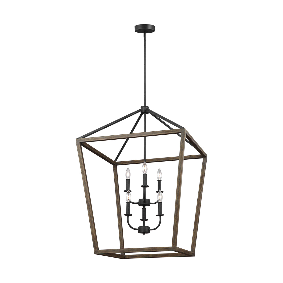 Visual Comfort Studio Canada - F3192/6WOW/AF - Six Light Chandelier - Gannet - Weathered Oak Wood / Antique Forged Iron