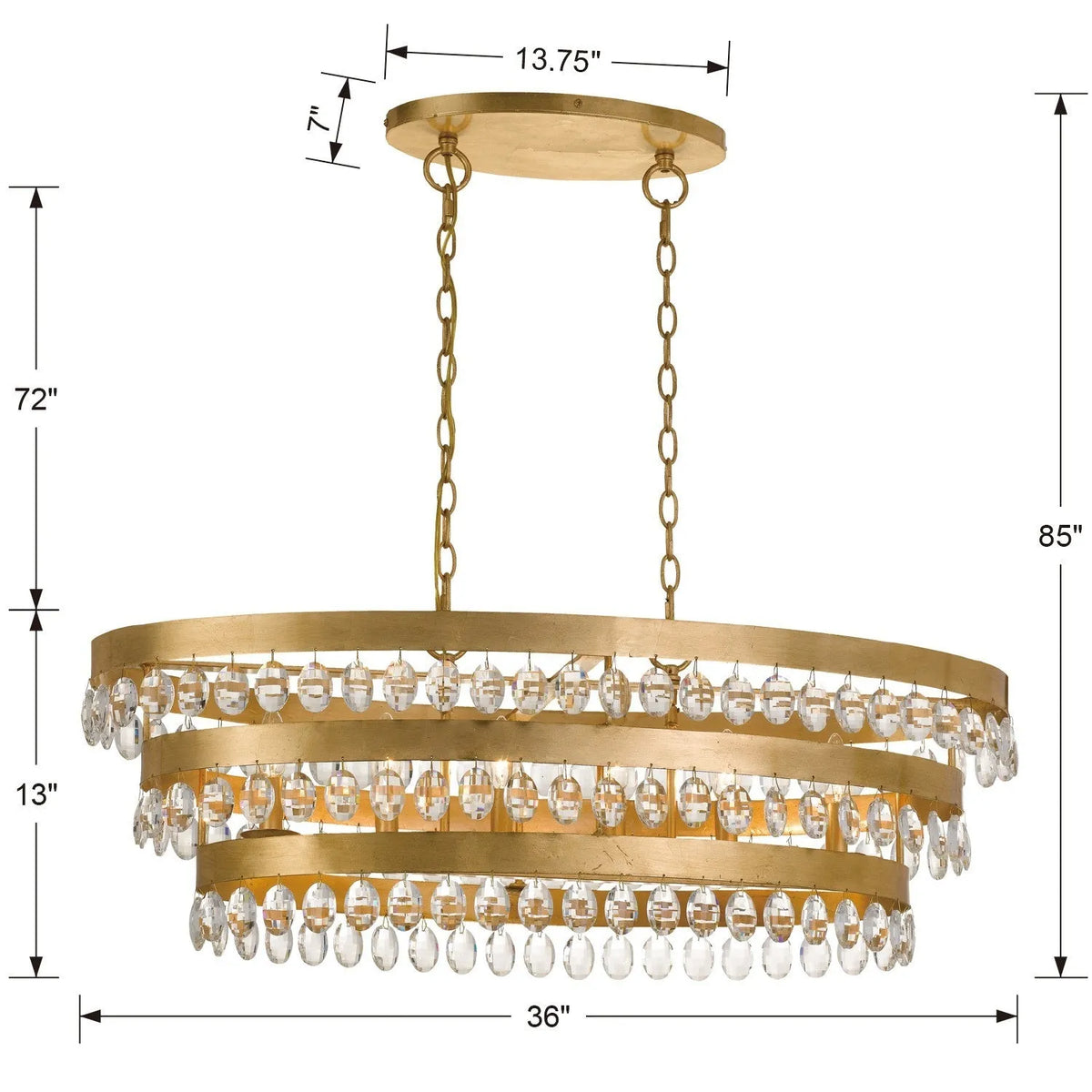 Perla Six lumière Suspendu