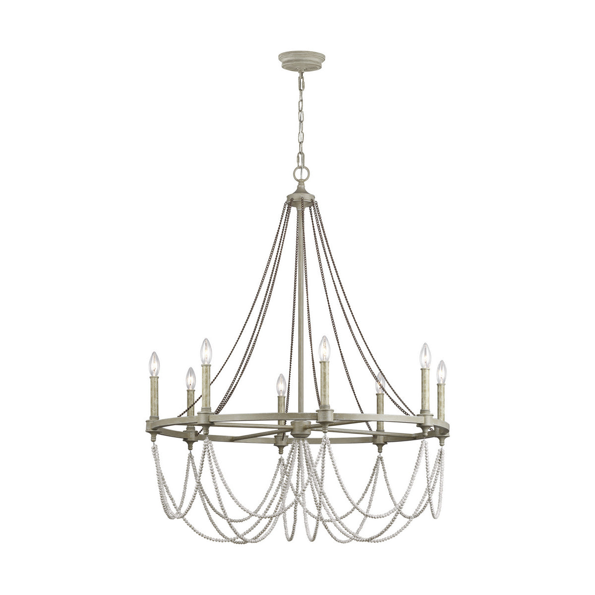 Visual Comfort Studio Canada - F3332/8FWO/DWW - Eight Light Chandelier - Beverly - French Washed Oak / Distressed White Wood