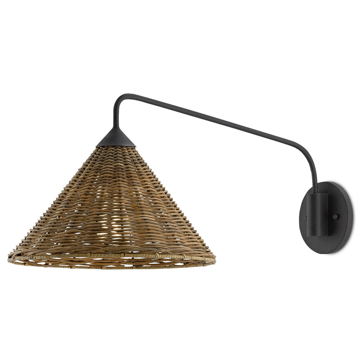 Currey and Company - 5000-0139 - One Light Wall Sconce - Basket - Blacksmith/Natural