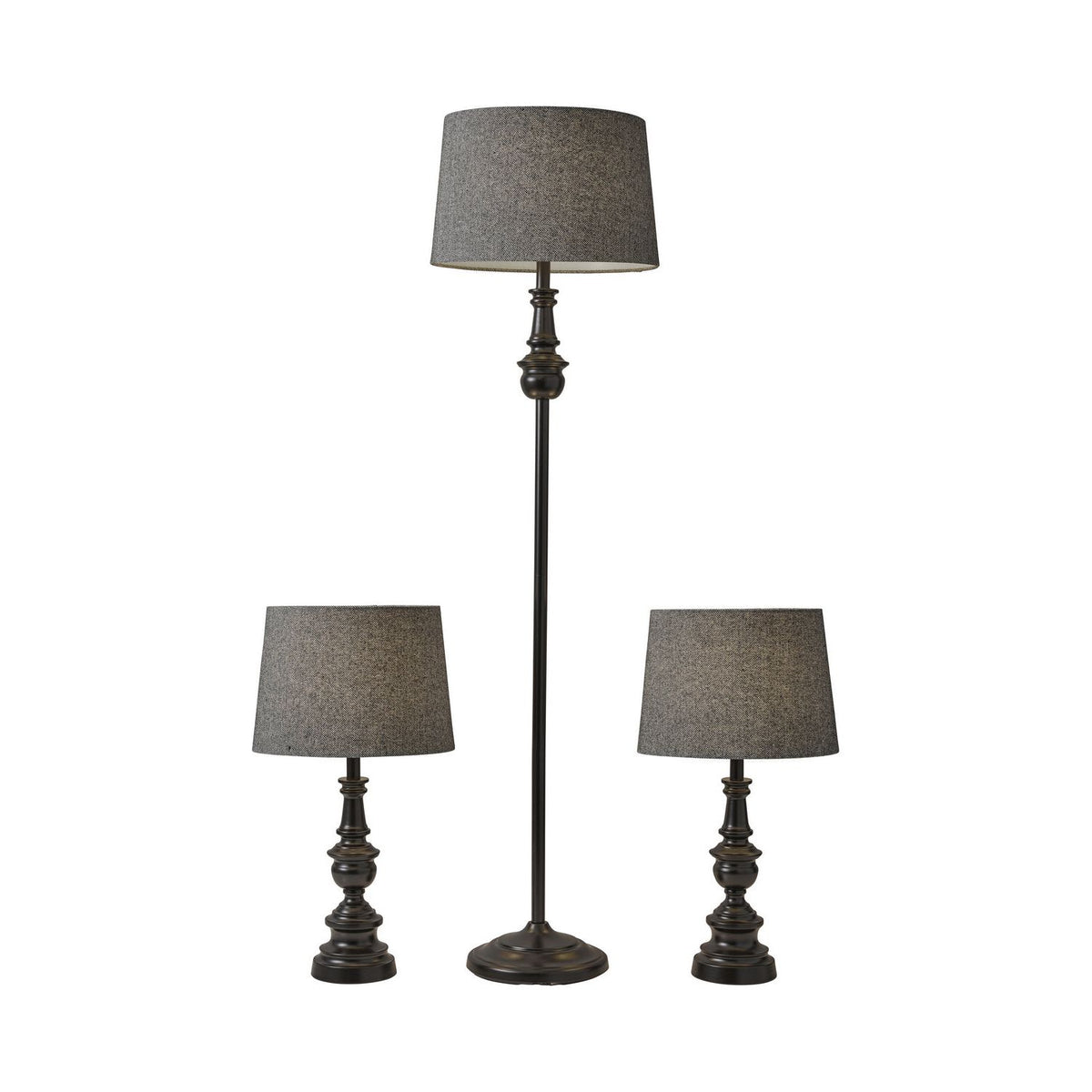 Adesso Home - 1591-01 - 3 Piece Floor And Table Lamp Set - Chandler - Dark Bronze