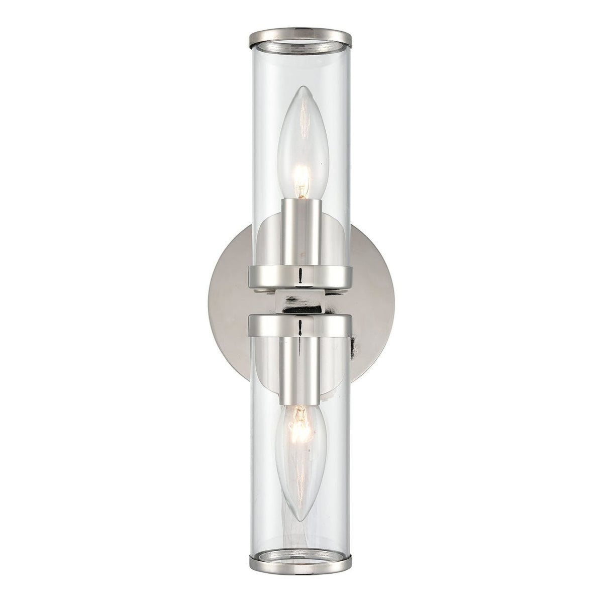 Alora Canada - WV309002PNCG - Two Light Wall Sconce - Revolve - Clear Glass/Polished Nickel