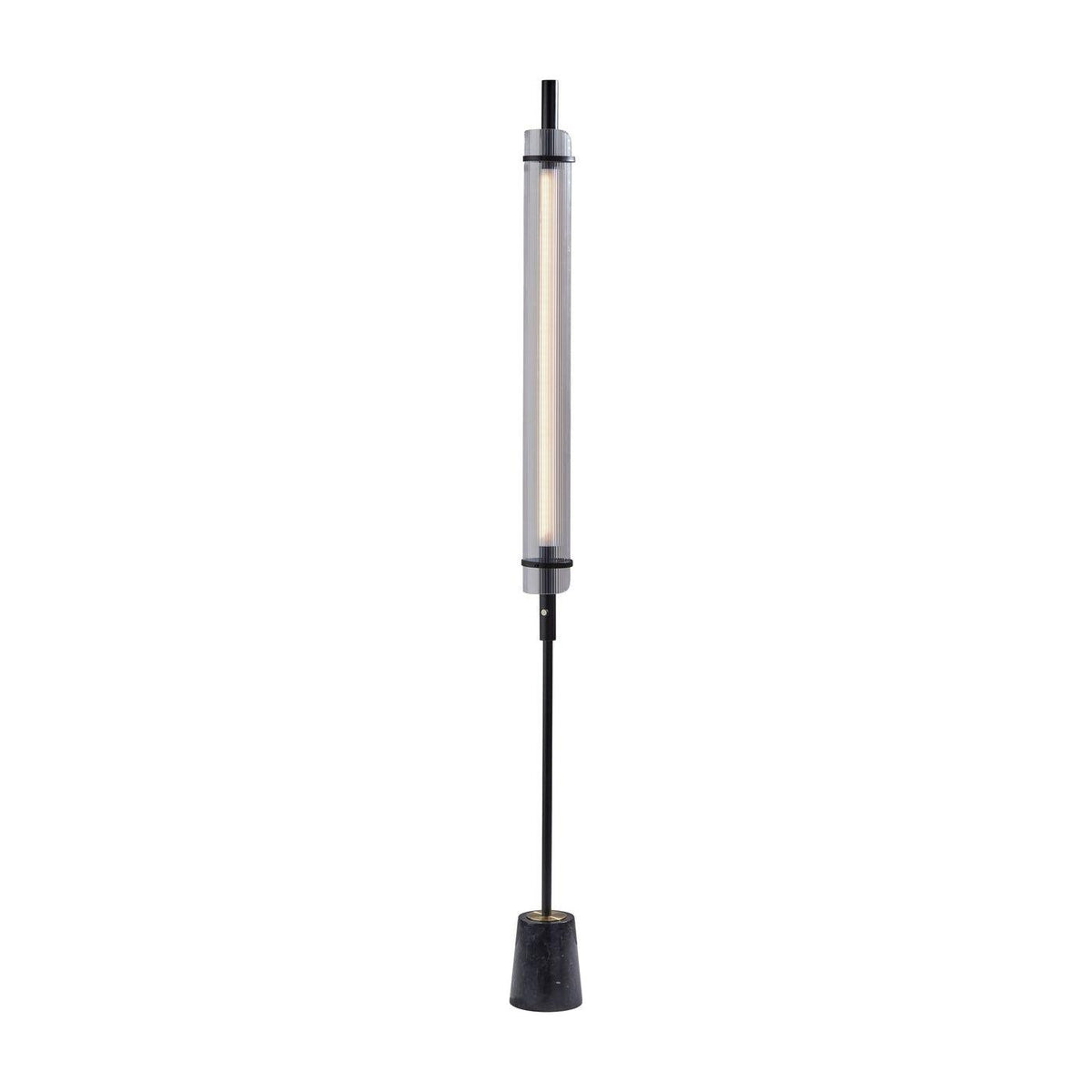 Adesso Home - AD9211-01 - LED Floor Lamp - Flair - Black W. Antique Brass Accents