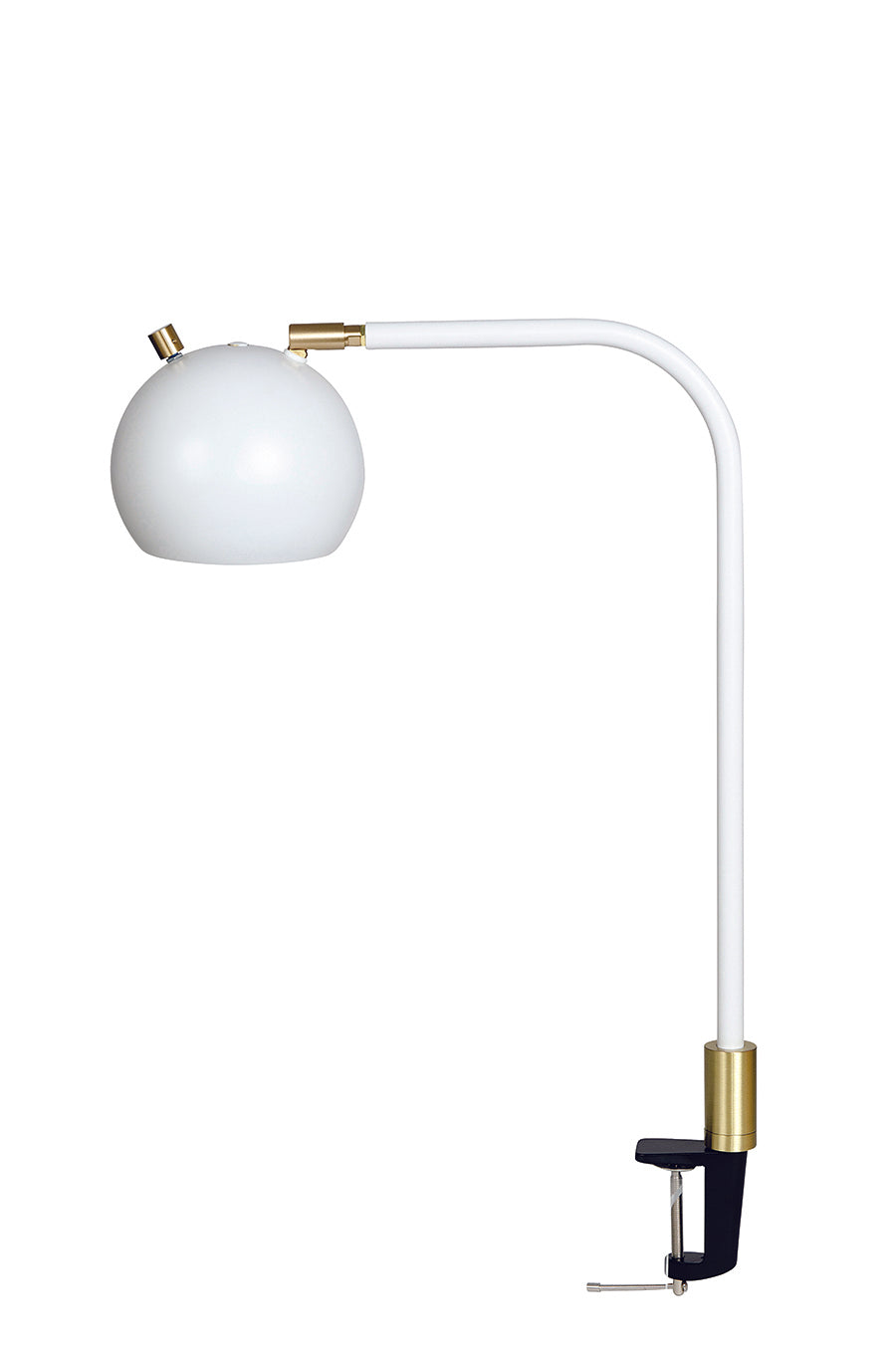 House of Troy - AR401-WT/SB - LED Clip On Table Lamp - Aria - White/Satin Brass