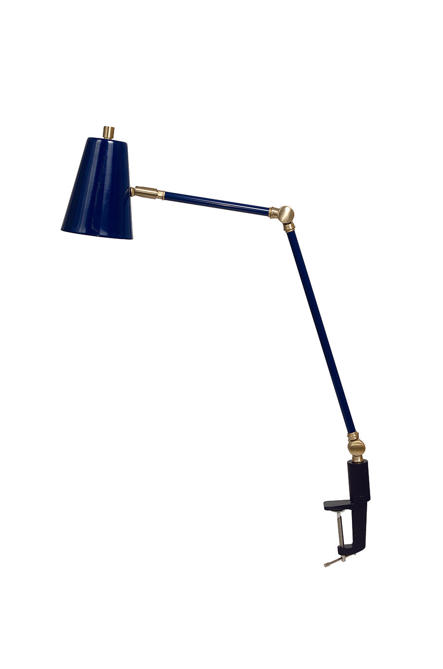 House of Troy - AR403-NB/SB - LED Clip On Table Lamp - Aria - Navy Blue/Satin Brass