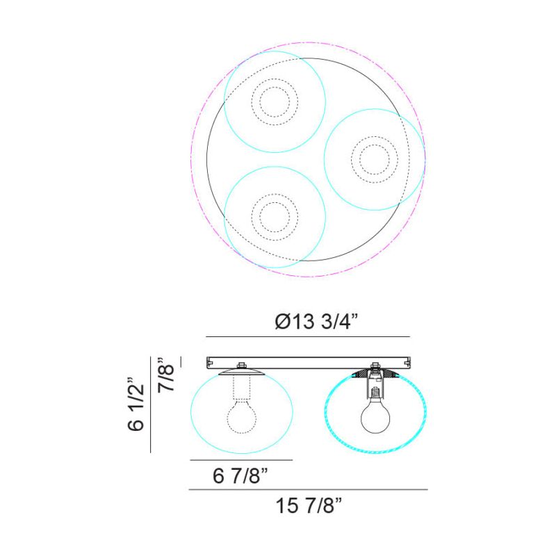 Bulbus LED Multi-Light Ceiling Mount