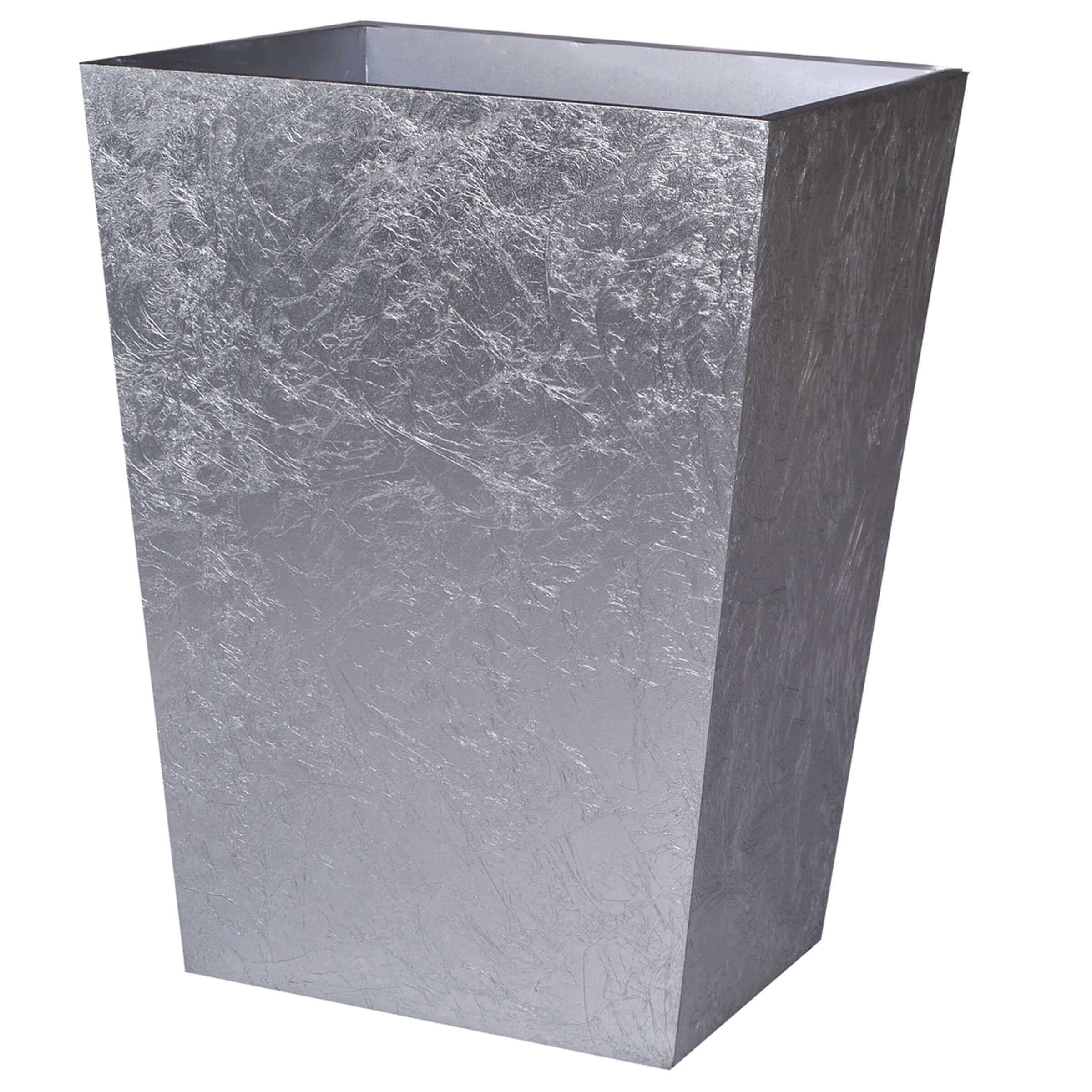 Mike + Ally - EOS Silver Straight Wastebasket - 32061S - Silver - 