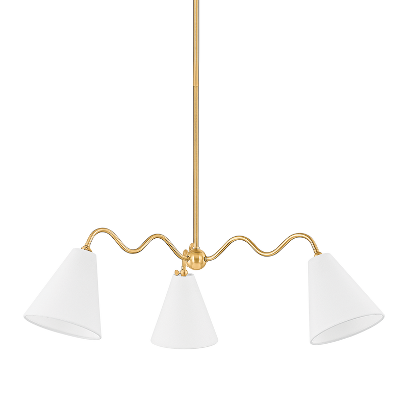 Mitzi - H699803-AGB - Three Light Chandelier - Onda - Aged Brass