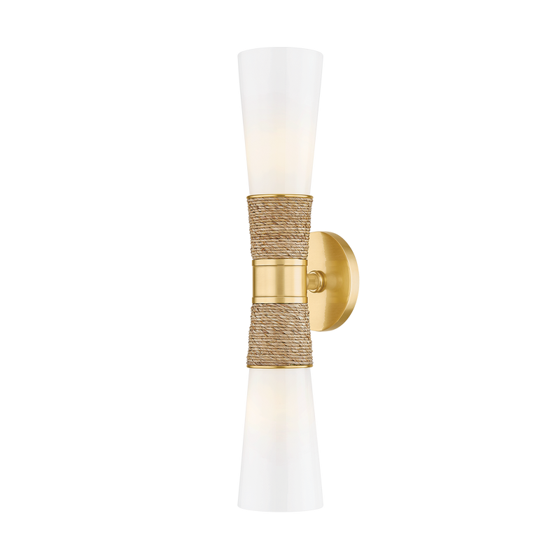 Mitzi - H709102-AGB - Two Light Wall Sconce - Mica - Aged Brass