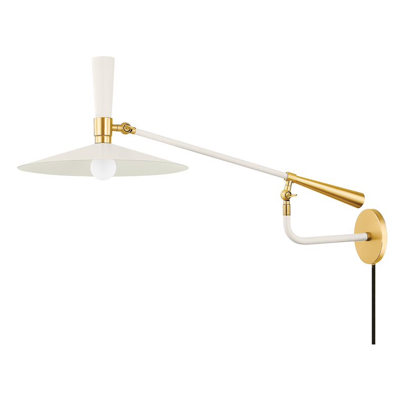 Mitzi - HL906101-AGB/SCR - One Light Wall Sconce - Milena - Aged Brass/Soft Cream