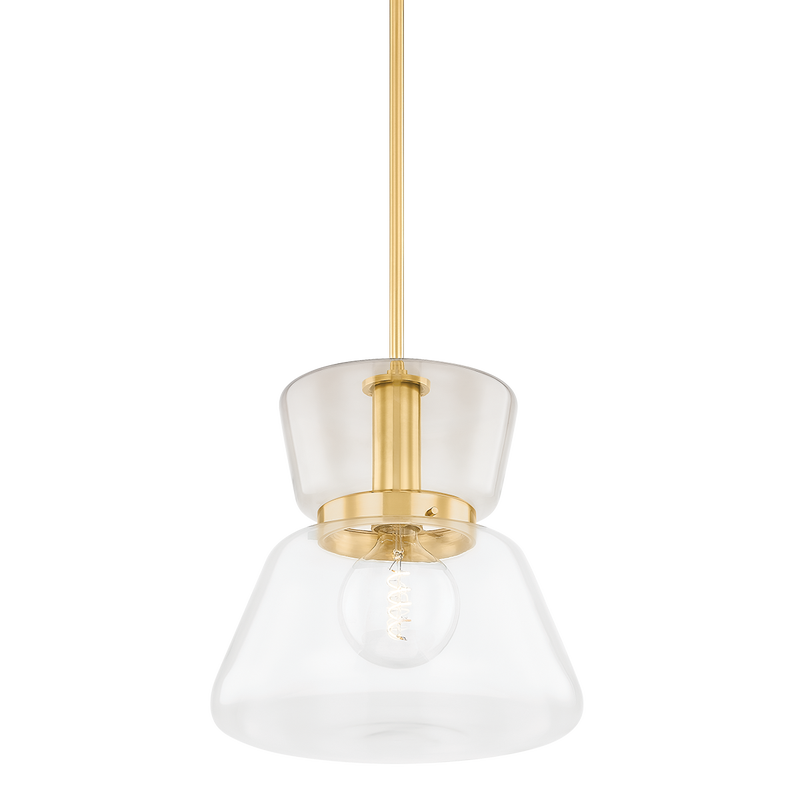 Mitzi - H910701L-AGB - One Light Pendant - Elodie - Aged Brass