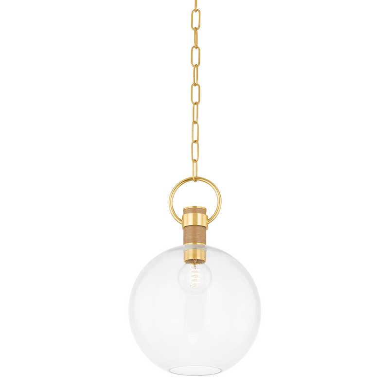 Mitzi - H933701S-AGB - One Light Pendant - Catrine - Aged Brass
