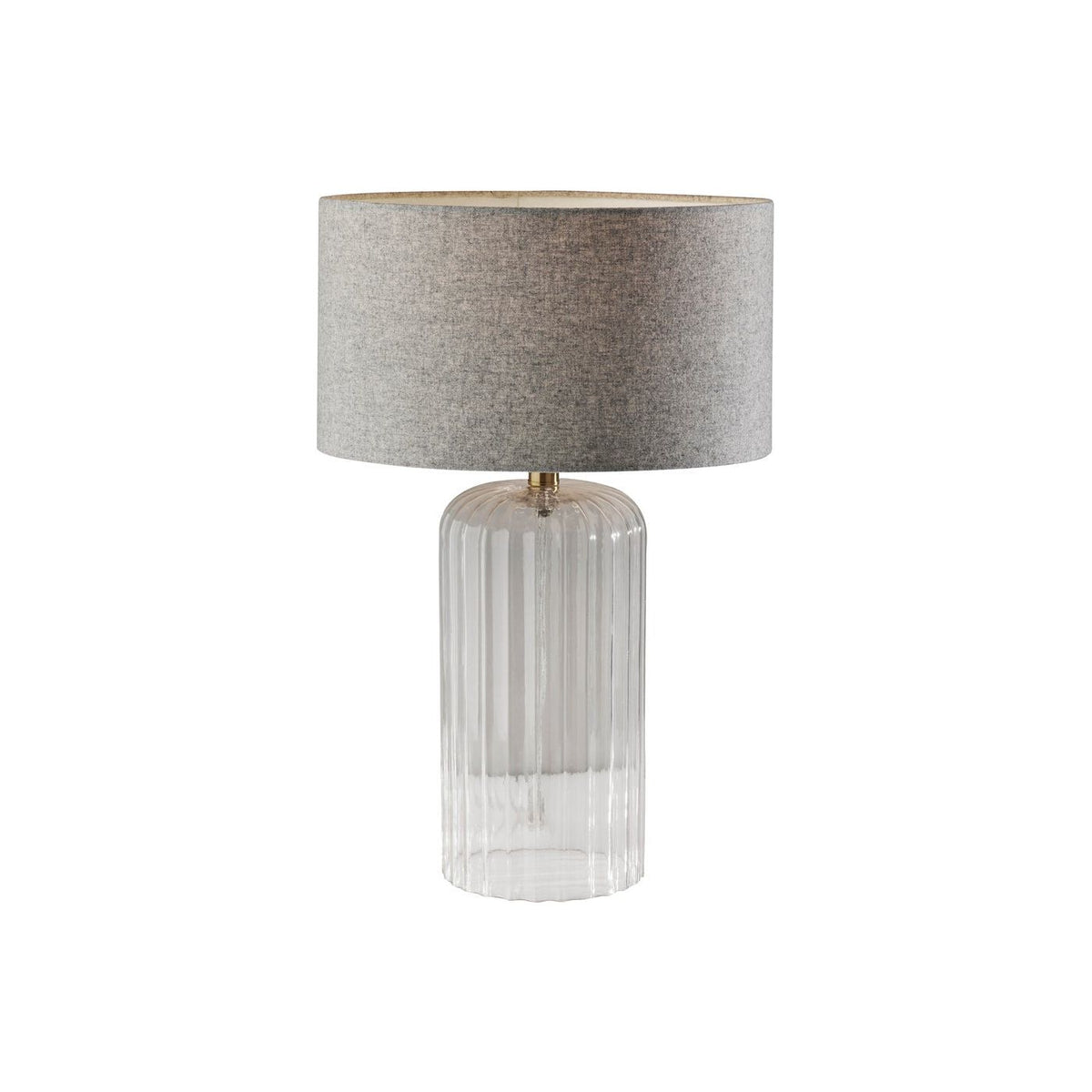 Adesso Home - SL3716-03 - Table Lamp - Carrie - Clear Ribbed Glass W. Antique Brass Neck