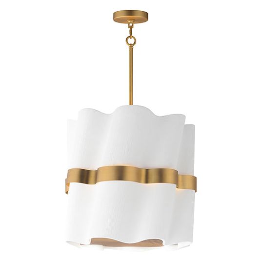 Studio M - SM73883WTGLD - LED Foyer Pendant - Curtain Call - White/Gold