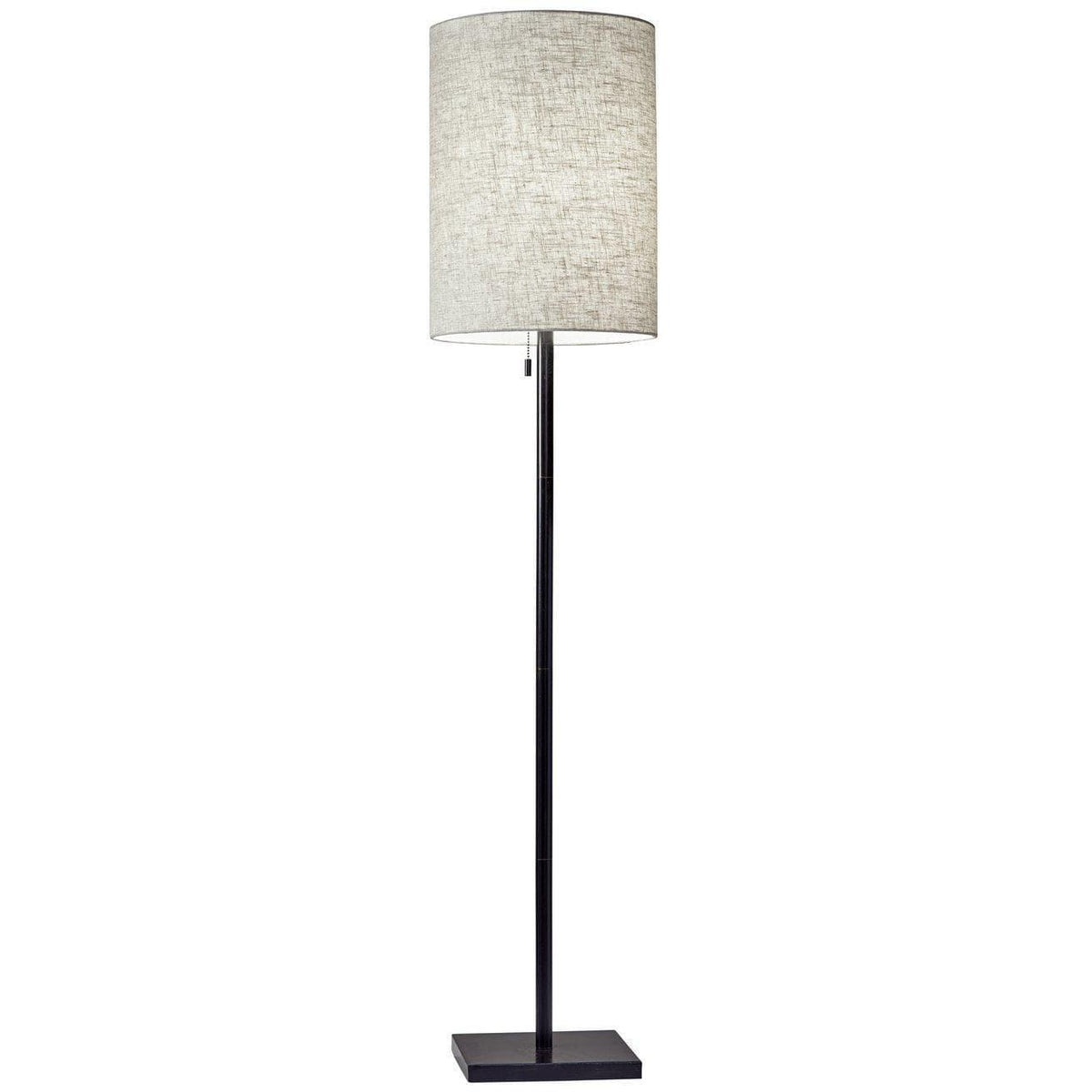 HARMONY Table Lamp in Satin Brass with Vintage White Fabric Shade