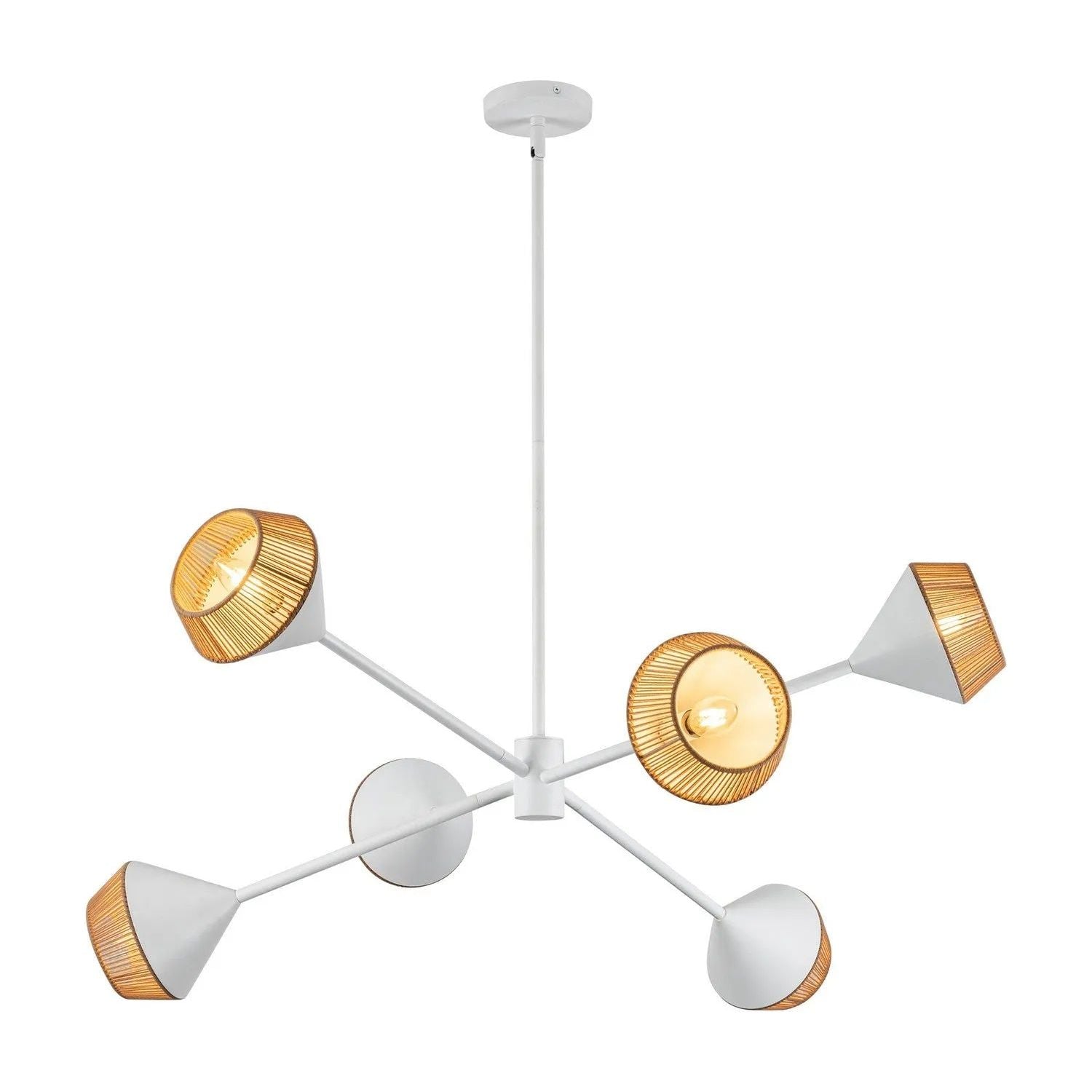 Alora Lighting - Daphne Chandelier - CH633638WHBR | Montreal Lighting & Hardware