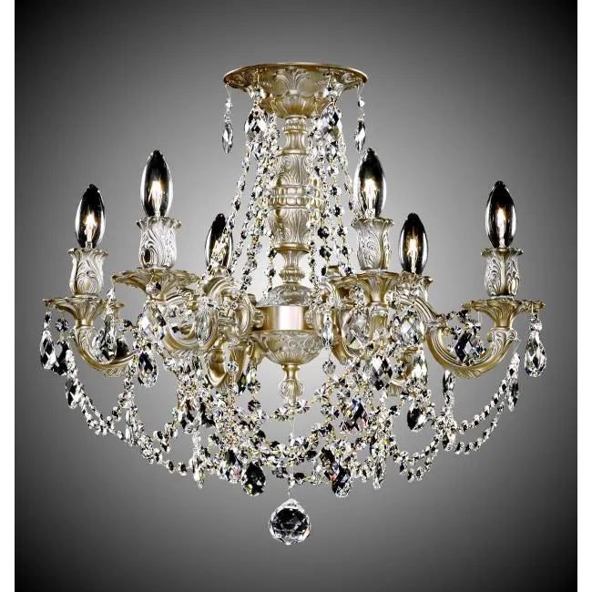 American Brass & Crystal - Biella Brass and Crystal Semi-Flush - FM9203-O-04G | Montreal Lighting & Hardware