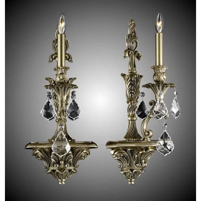 American Brass & Crystal - Blairsden Brass and Crystal Wall Sconce - WS9081-A-02G-ST | Montreal Lighting & Hardware