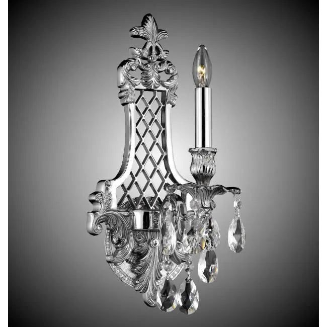 American Brass & Crystal - Brass and Crystal Lattice Wall Sconce - WS9451-O-08G-ST | Montreal Lighting & Hardware