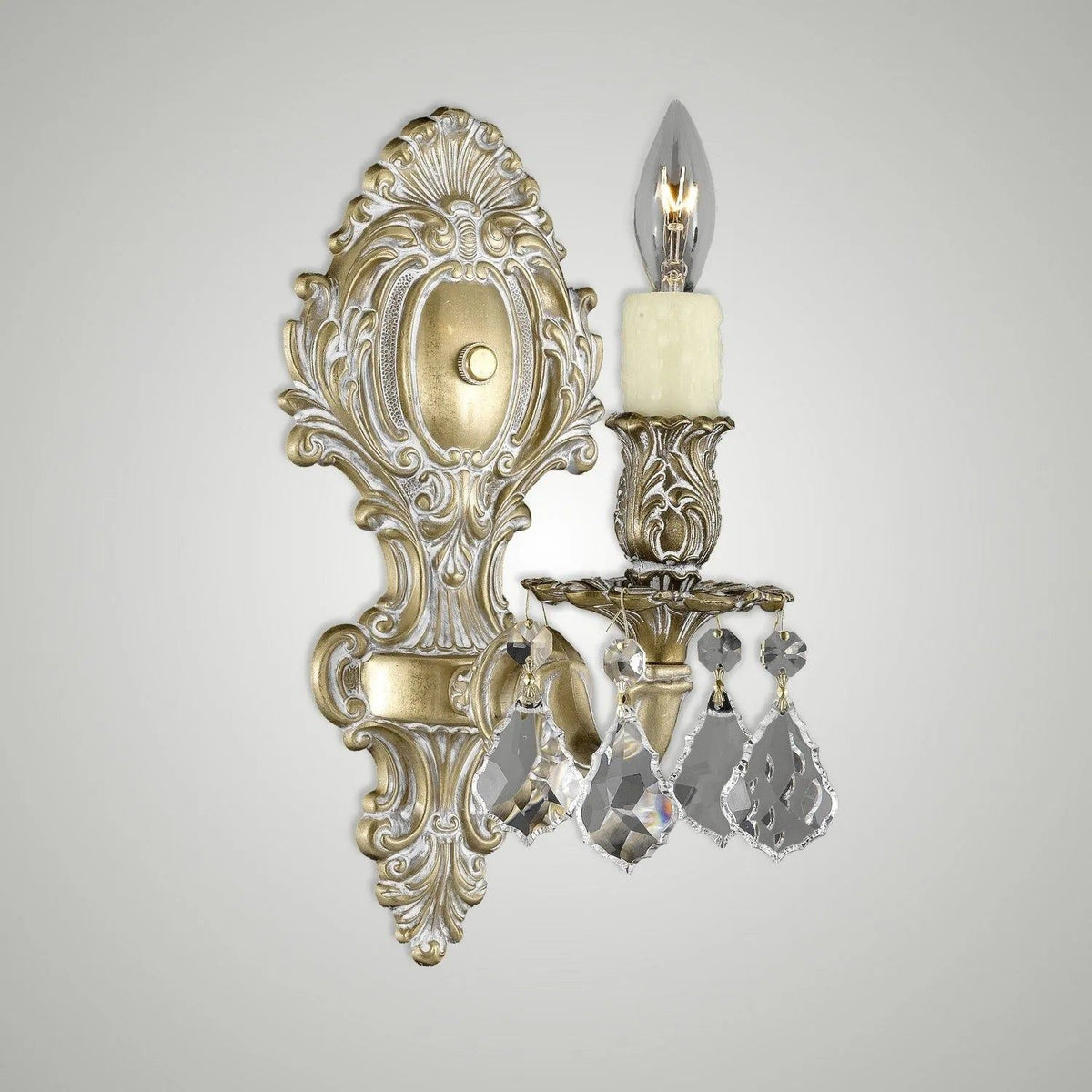 American Brass & Crystal - Brass and Crystal Wall Sconce WS9421 - WS9421-A-04G-PI | Montreal Lighting & Hardware