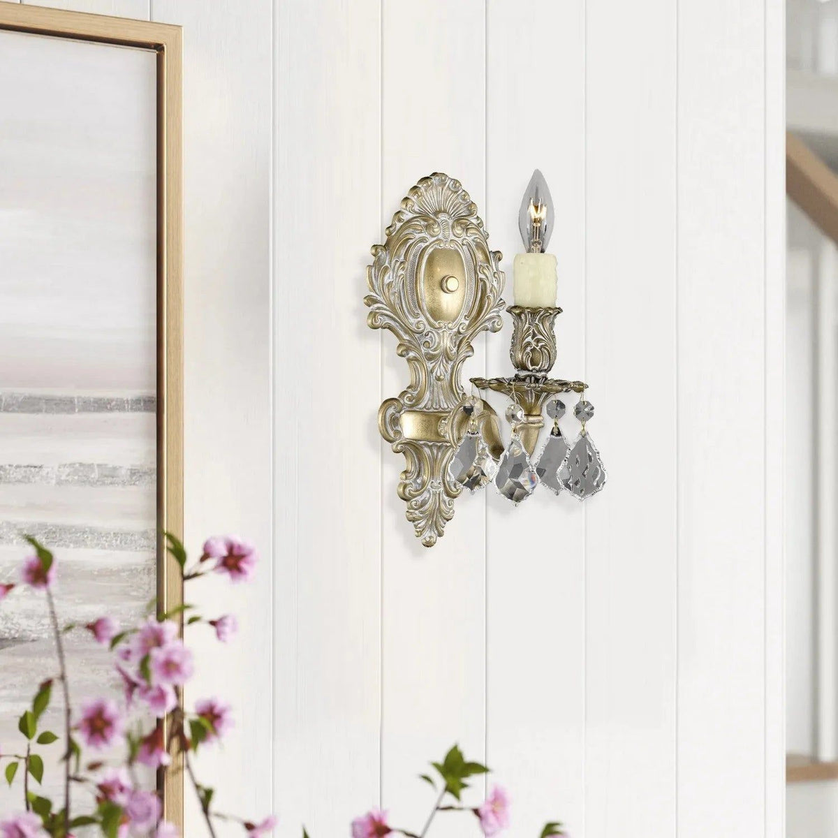 American Brass & Crystal - Brass and Crystal Wall Sconce WS9421 - WS9421-A-04G-PI | Montreal Lighting & Hardware