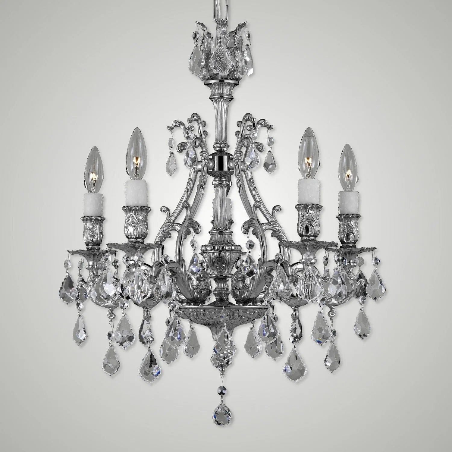 American Brass & Crystal - Chateau Brass and Crystal Chandelier - CH9630-A-08G-PI | Montreal Lighting & Hardware