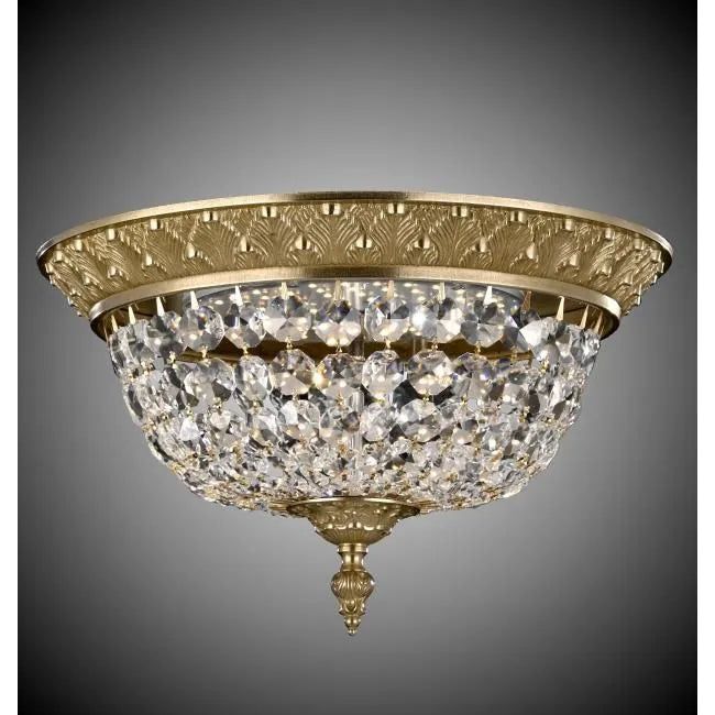 American Brass & Crystal - Corinthian Brass and Crystal Flush Basket - FM8615-P-16G | Montreal Lighting & Hardware