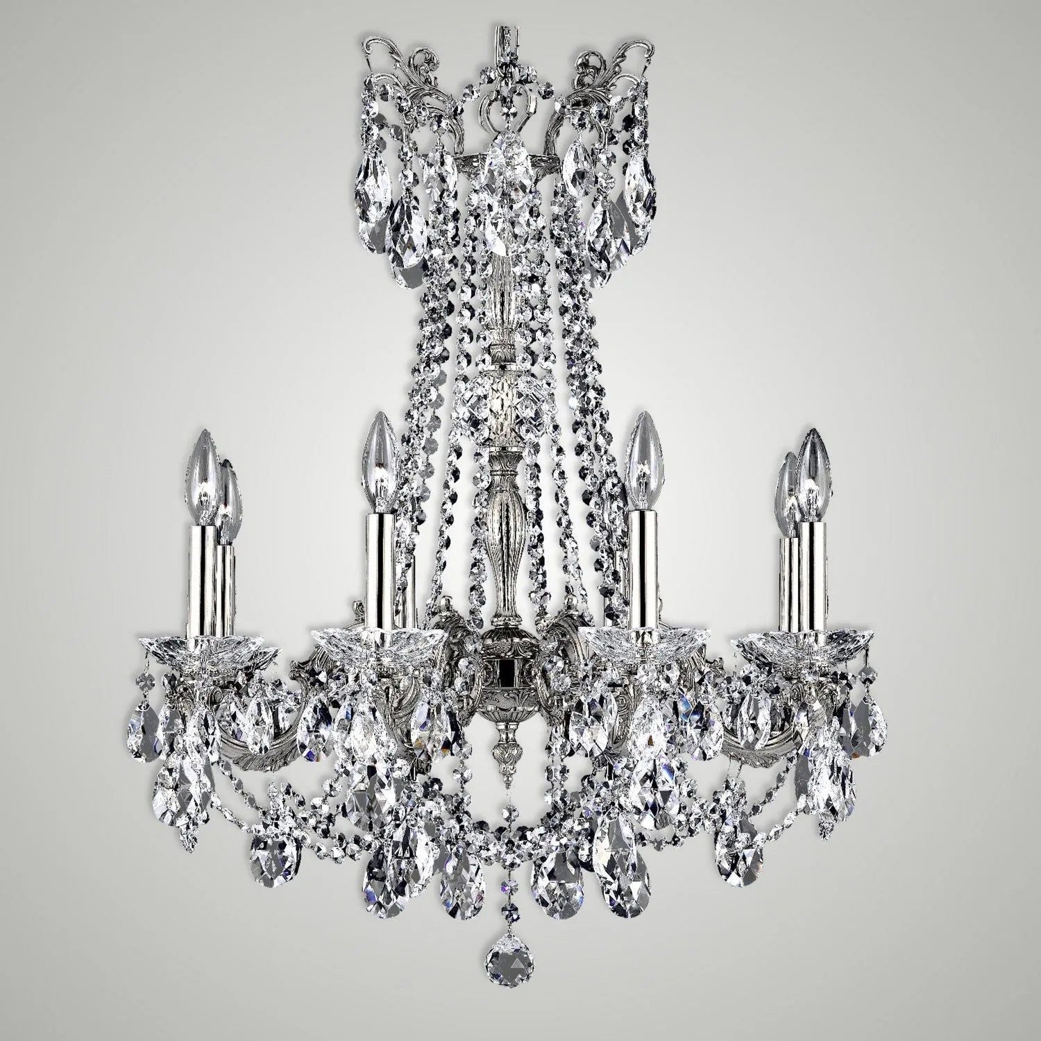 American Brass & Crystal - Crystella Brass and Crystal Chandelier - CH9283-O-08G-ST | Montreal Lighting & Hardware