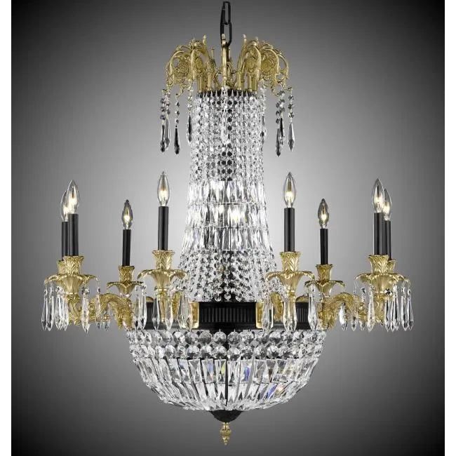 American Brass & Crystal - Finisterra Brass and Crystal Chandelier - CH2143-P-05S-16G-ST | Montreal Lighting & Hardware