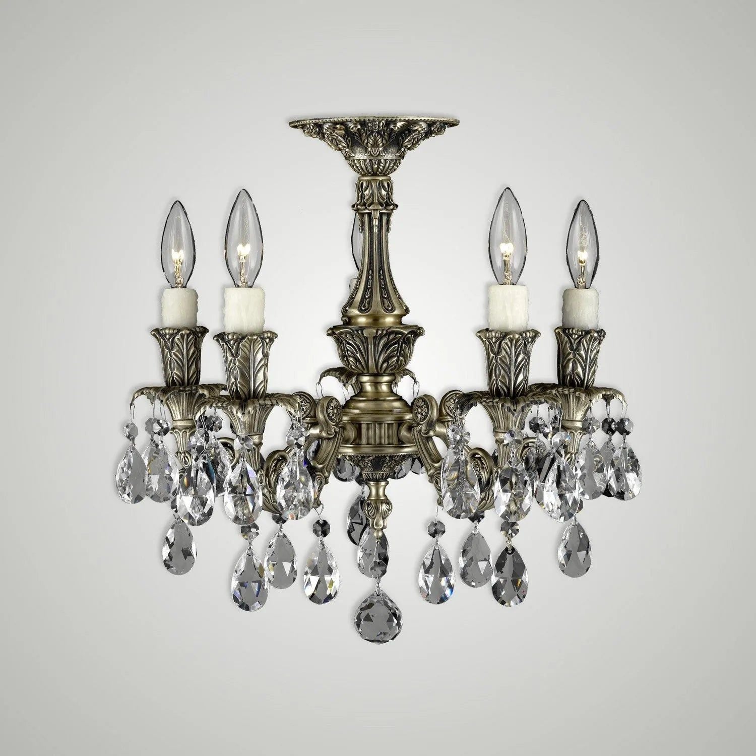 American Brass & Crystal - Finisterra Brass and Crystal Semi-Flush - FM2015-O-02G-PI | Montreal Lighting & Hardware