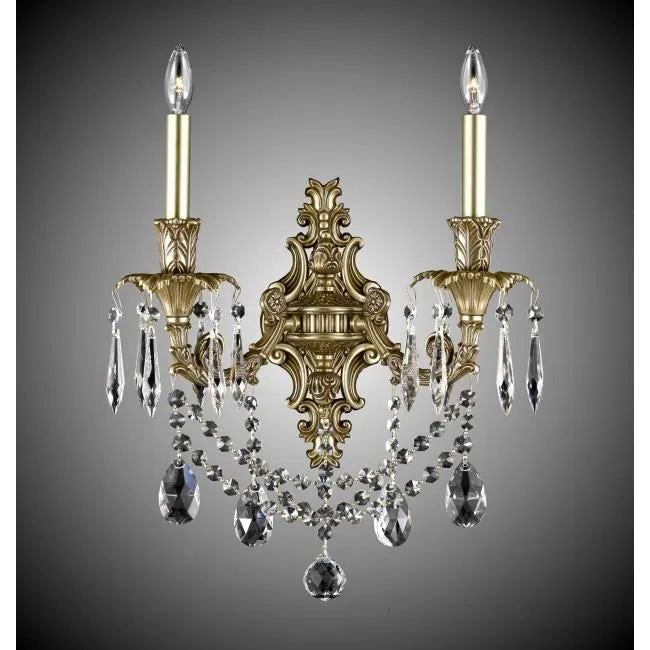 American Brass & Crystal - Finisterra Brass and Crystal Wall Sconce WS2080 - WS2080-O-U-03G-ST | Montreal Lighting & Hardware