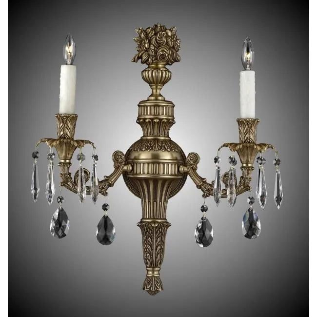 American Brass & Crystal - Finisterra Brass and Crystal Wall Sconce WS9062 - WS9062-O-U-03G-PI | Montreal Lighting & Hardware