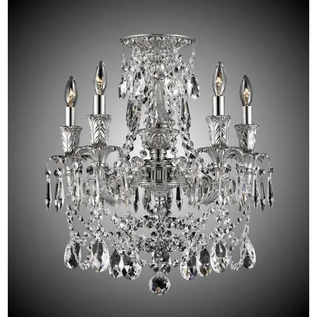 American Brass & Crystal - Finisterra Empire Brass and Crystal Semi-Flush - FM2065-O-U-08G-ST | Montreal Lighting & Hardware