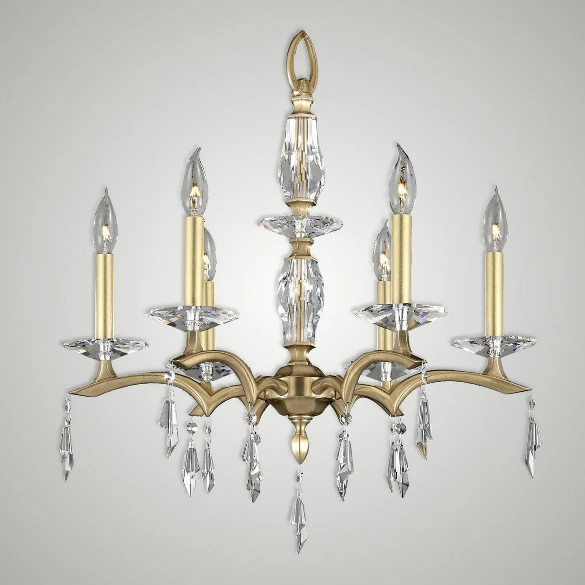 American Brass & Crystal - Kaya Brass and Crystal Chandelier - CH5502-G-37G-ST | Montreal Lighting & Hardware