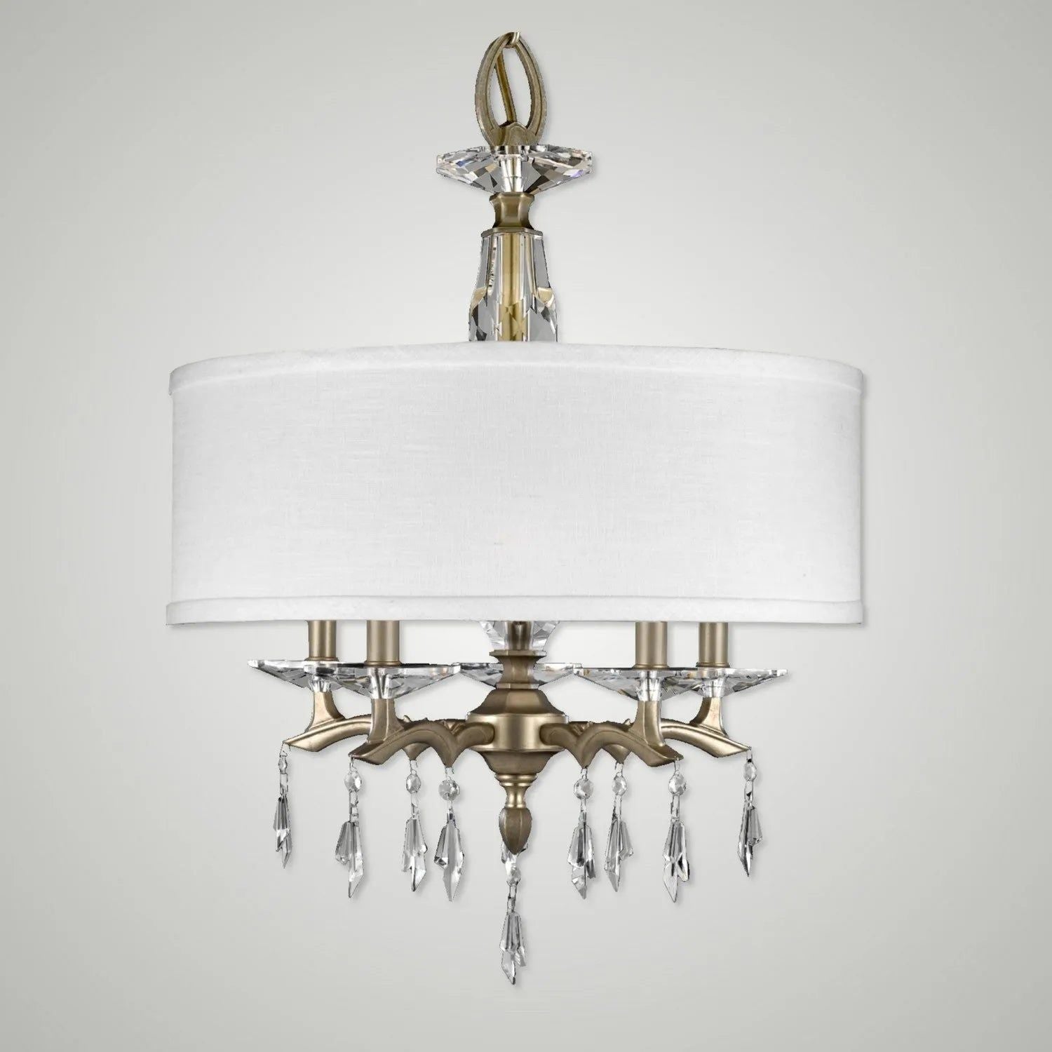 American Brass & Crystal - Kaya Shaded Brass and Crystal Chandelier - CH5602-G-36G-ST-HL | Montreal Lighting & Hardware