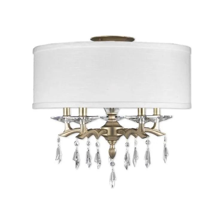 American Brass & Crystal - Kaya Shaded Brass and Crystal Semi-Flush - FM5622-G-36G-ST-HL | Montreal Lighting & Hardware