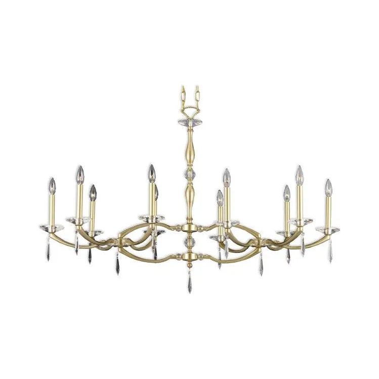 American Brass & Crystal - Kensington Brass and Crystal Linear IL5347 Chandelier - IL5347-U-36G-ST | Montreal Lighting & Hardware