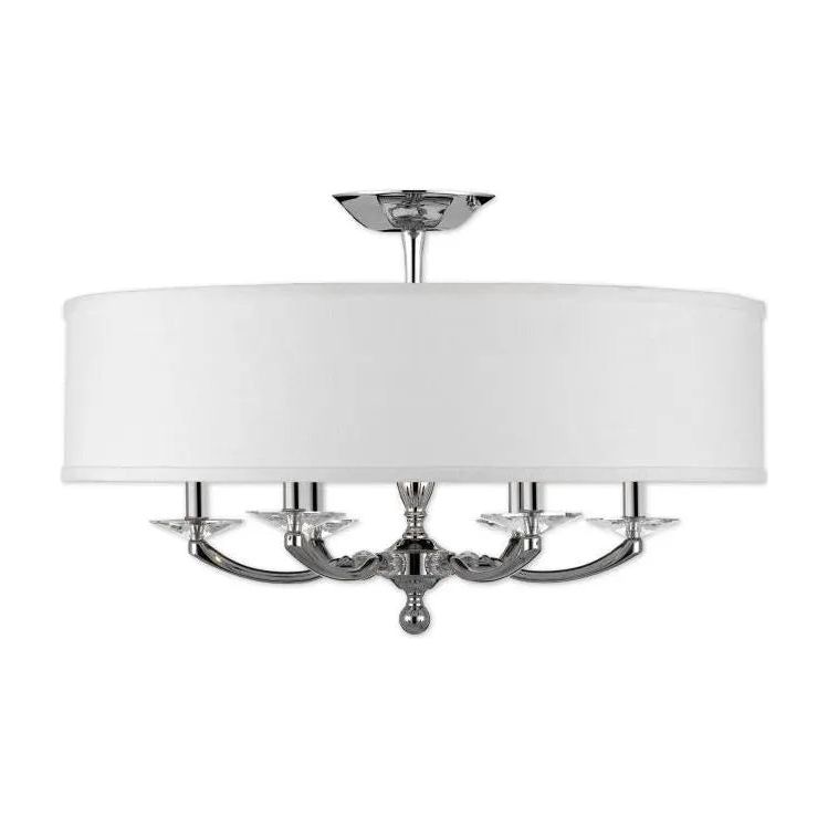 American Brass & Crystal - Kensington Shaded Brass and Crystal Semi-Flush - FM5436-38G-ST-HL | Montreal Lighting & Hardware