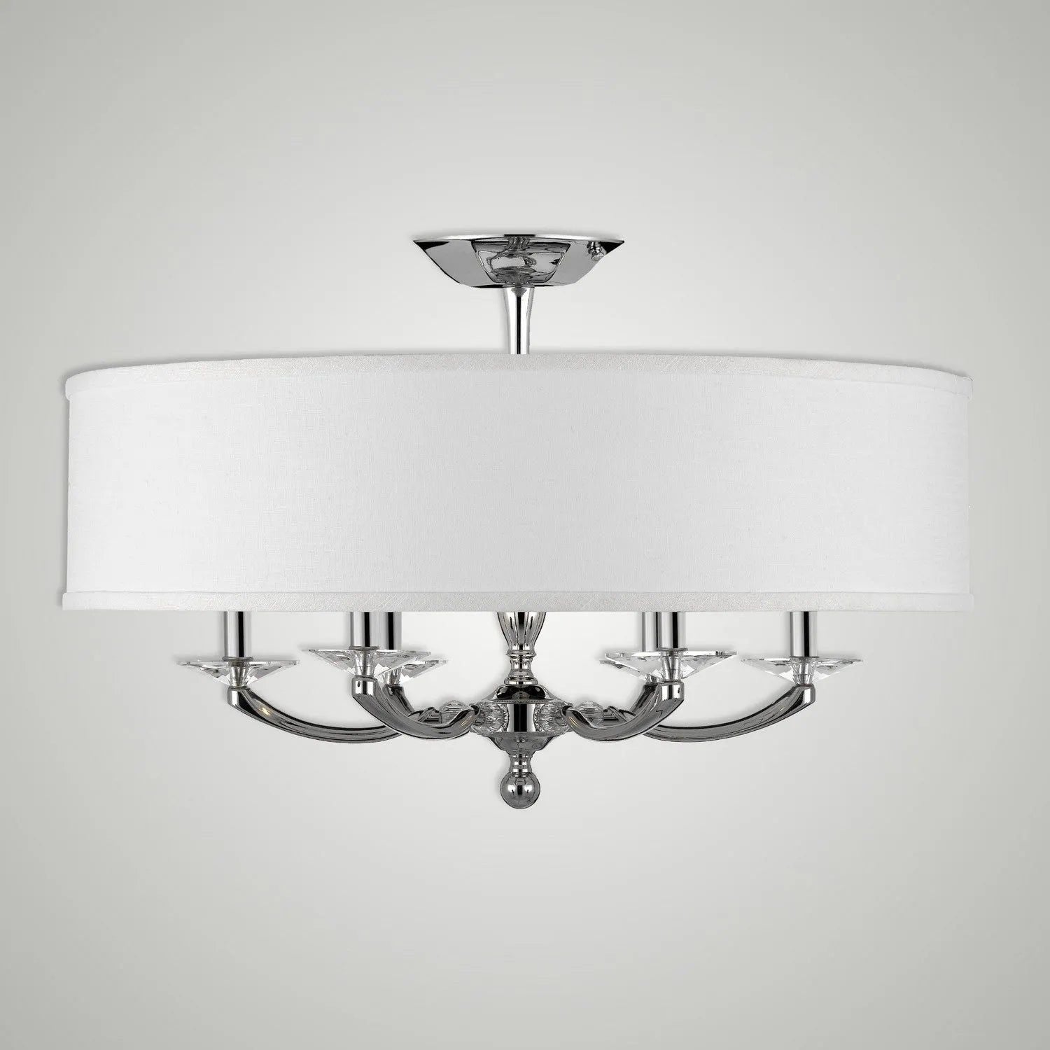 American Brass & Crystal - Kensington Shaded Brass and Crystal Semi-Flush - FM5436-38G-ST-HL | Montreal Lighting & Hardware