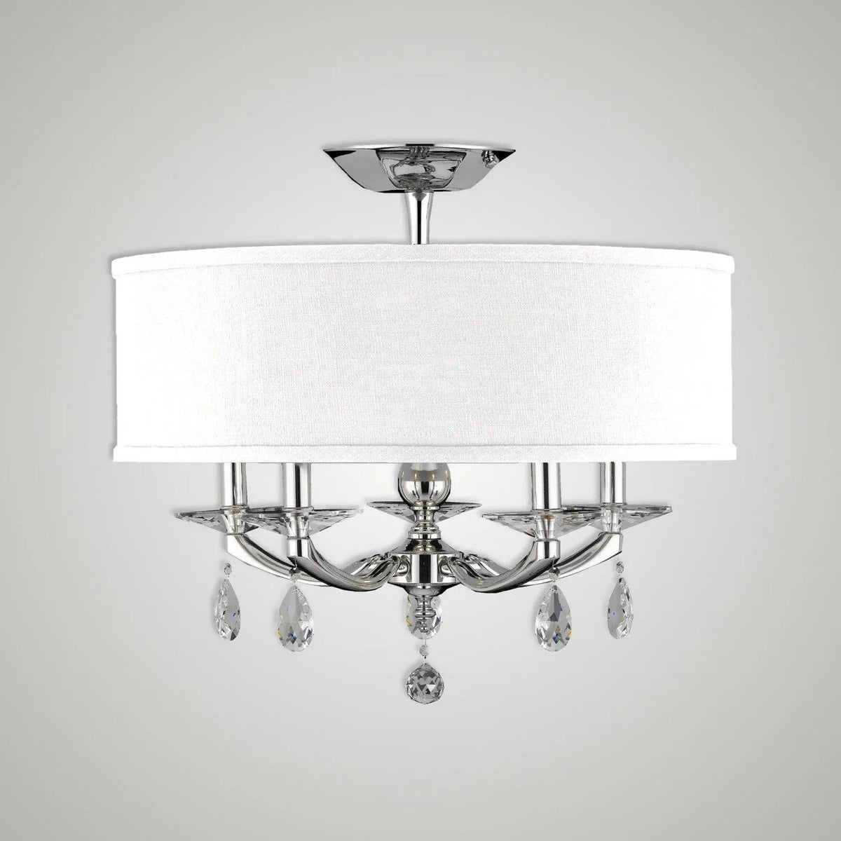 American Brass & Crystal - Kensington Shaded Brass and Crystal Semi-Flush - FM5436-38G-ST-HL | Montreal Lighting & Hardware