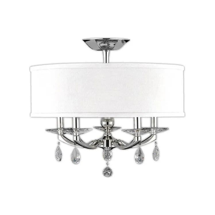 American Brass & Crystal - Kensington Shaded Brass and Crystal Semi-Flush - FM5494-O-38G-ST-HL | Montreal Lighting & Hardware