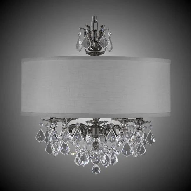 American Brass & Crystal - Llydia Shaded Brass and Crystal Chandelier - CH6512-A-10G-PI-GL | Montreal Lighting & Hardware