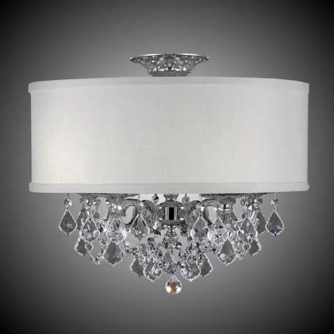 American Brass & Crystal - Llydia Shaded Brass and Crystal Semi-Flush - FM6511-A-08G-ST-HL | Montreal Lighting & Hardware