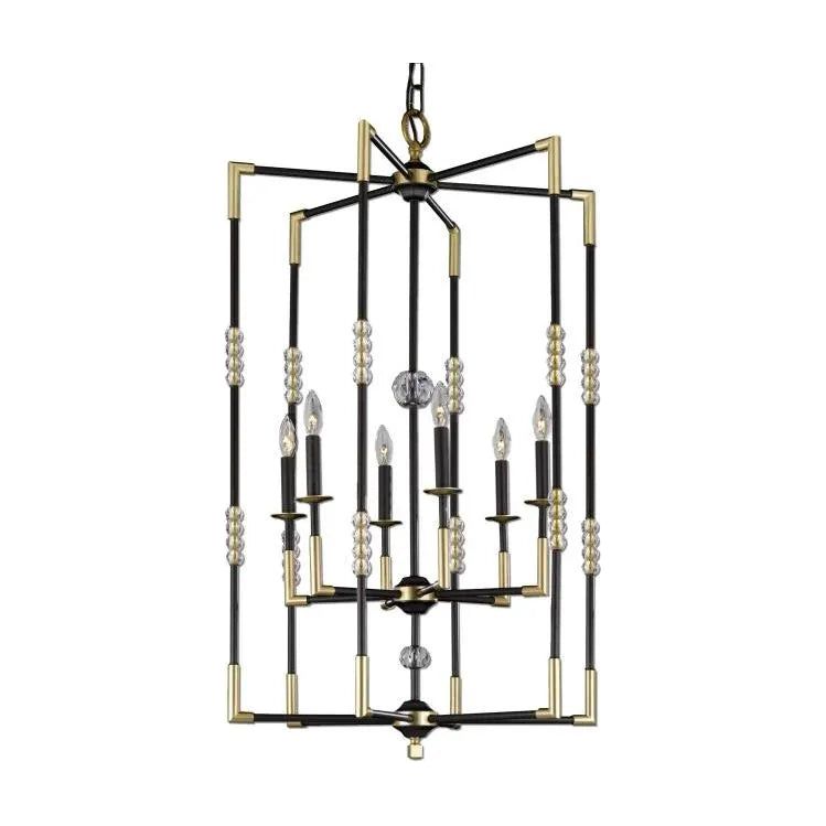 American Brass & Crystal - Magro Brass and Crystal Chandelier - CH3504-35S-36G-ST | Montreal Lighting & Hardware